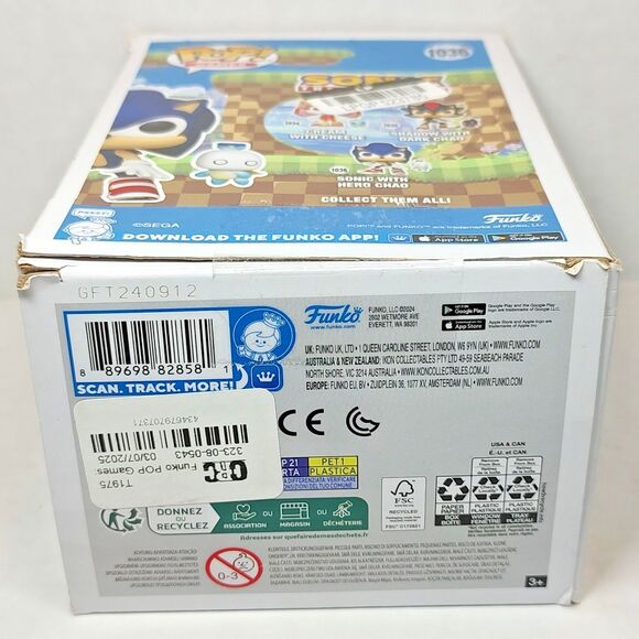 Funko Pop! Games Sonic the Hedgehog & Hero Chao 1036 Vinyl Figures Flocked NEW - Picture 4 of 16
